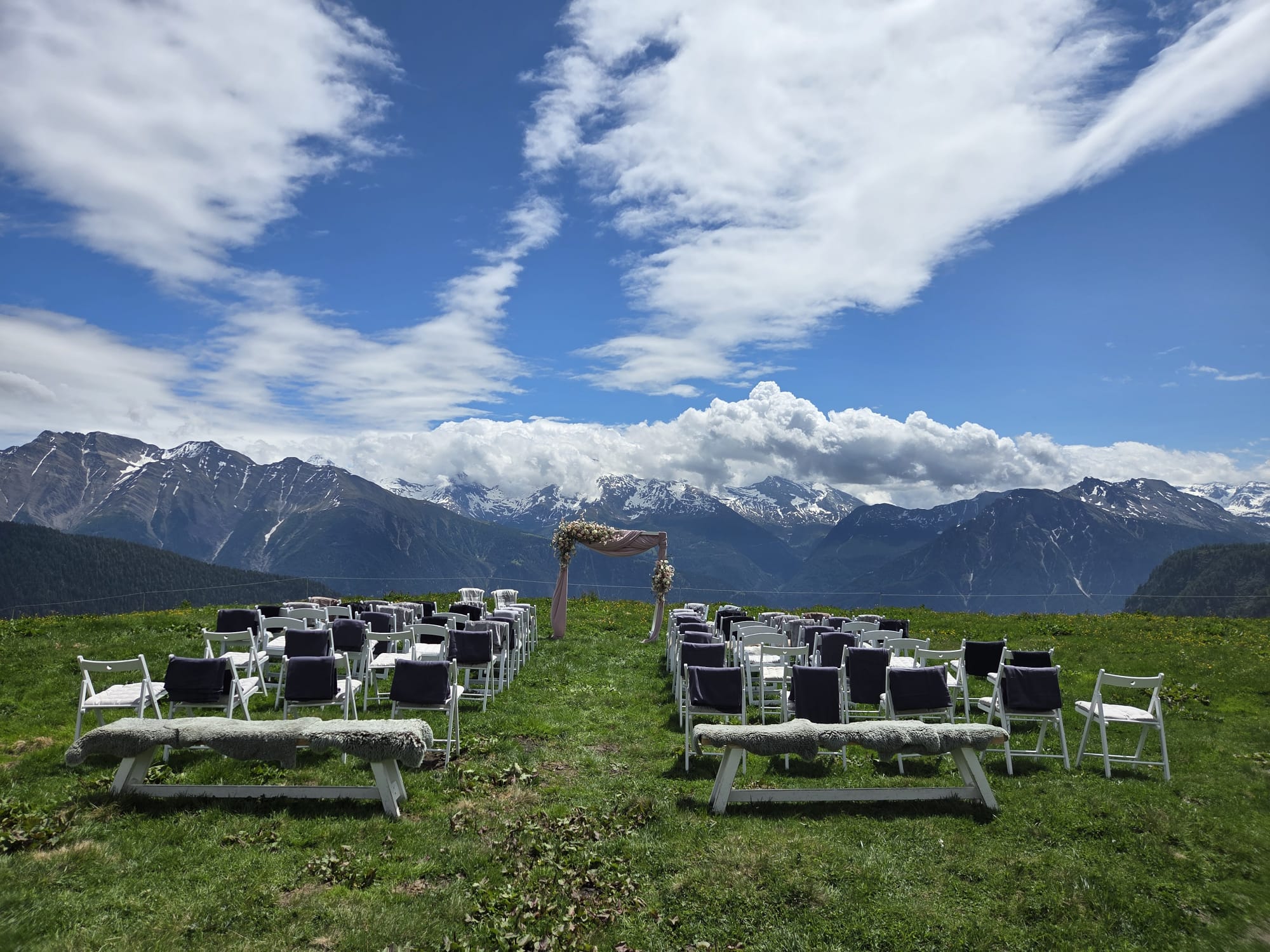 Outdoor wedding ceremony on Belalp